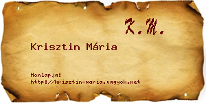 Krisztin Mária névjegykártya