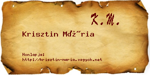 Krisztin Mária névjegykártya