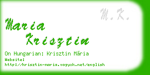 maria krisztin business card