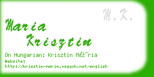 maria krisztin business card